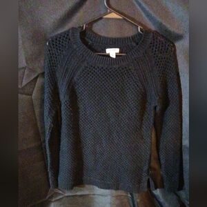 Black crochet sweater sz med